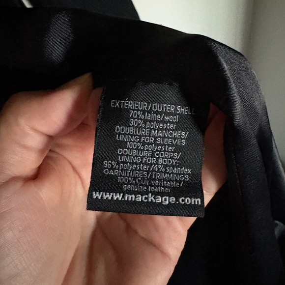 Mackage Black Trench Coat with Belt - Picture 7 of 13